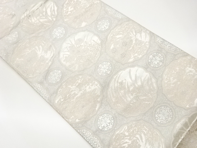 花々に華紋模様織出し袋帯